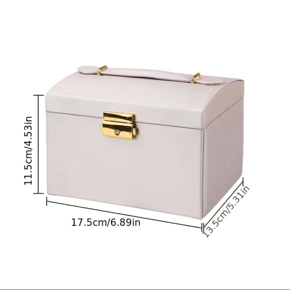 Portable Large Three-layer Multifunctional Jewelry Storage Box With Mirror - Picture 3 of 4